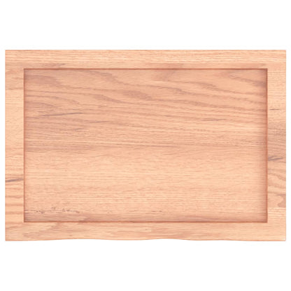 Solid Oak Table Top, Light Brown 60x40 cm, Adjustable Thickness