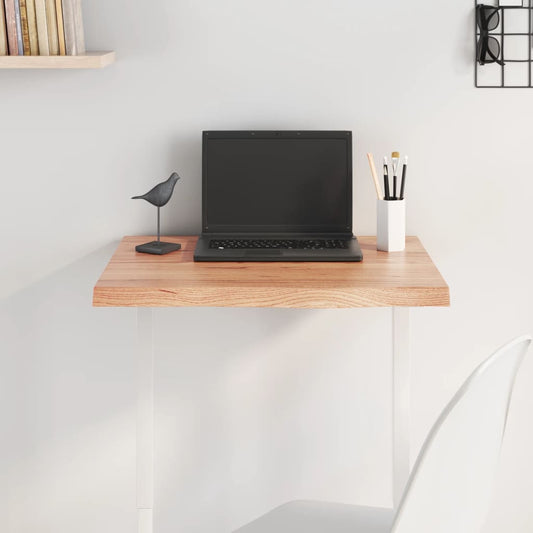 Solid Oak Table Top, Light Brown 60x40 cm, Adjustable Thickness