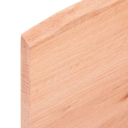 Solid Oak Table Top 60x60x2 cm - Light Brown, Treated Wood