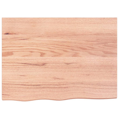 Solid Oak Table Top, Light Brown 80x60 cm, Adjustable Thickness