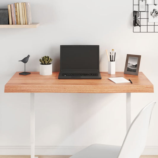 Solid Oak Table Top, Light Brown, 100x50 cm, Treated Wood