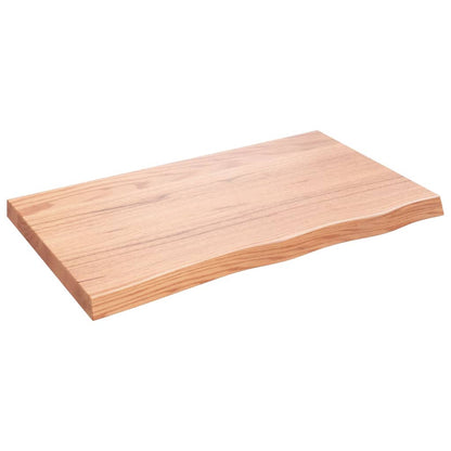 Solid Oak Light Brown Table Top 100x60cm, Adjustable Thickness