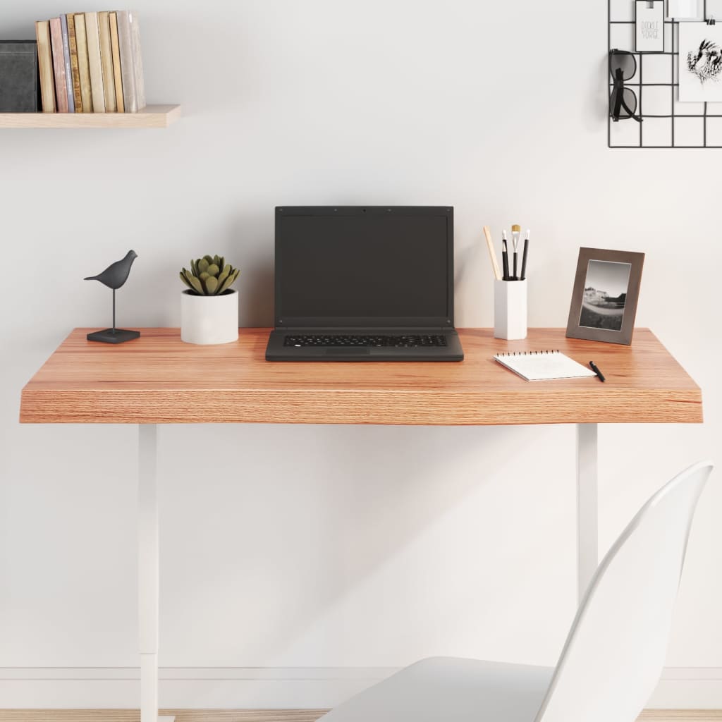 Solid Oak Light Brown Table Top 100x60cm, Adjustable Thickness