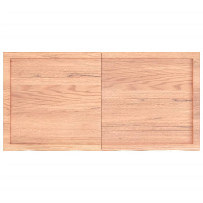 Solid Oak Light Brown Table Top 120x60x(2-4) cm Treated Wood