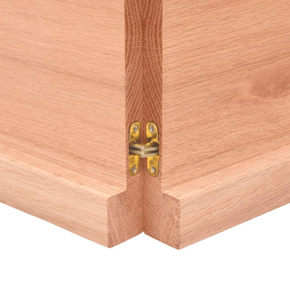 Solid Oak Light Brown Table Top 120x60x(2-4) cm Treated Wood