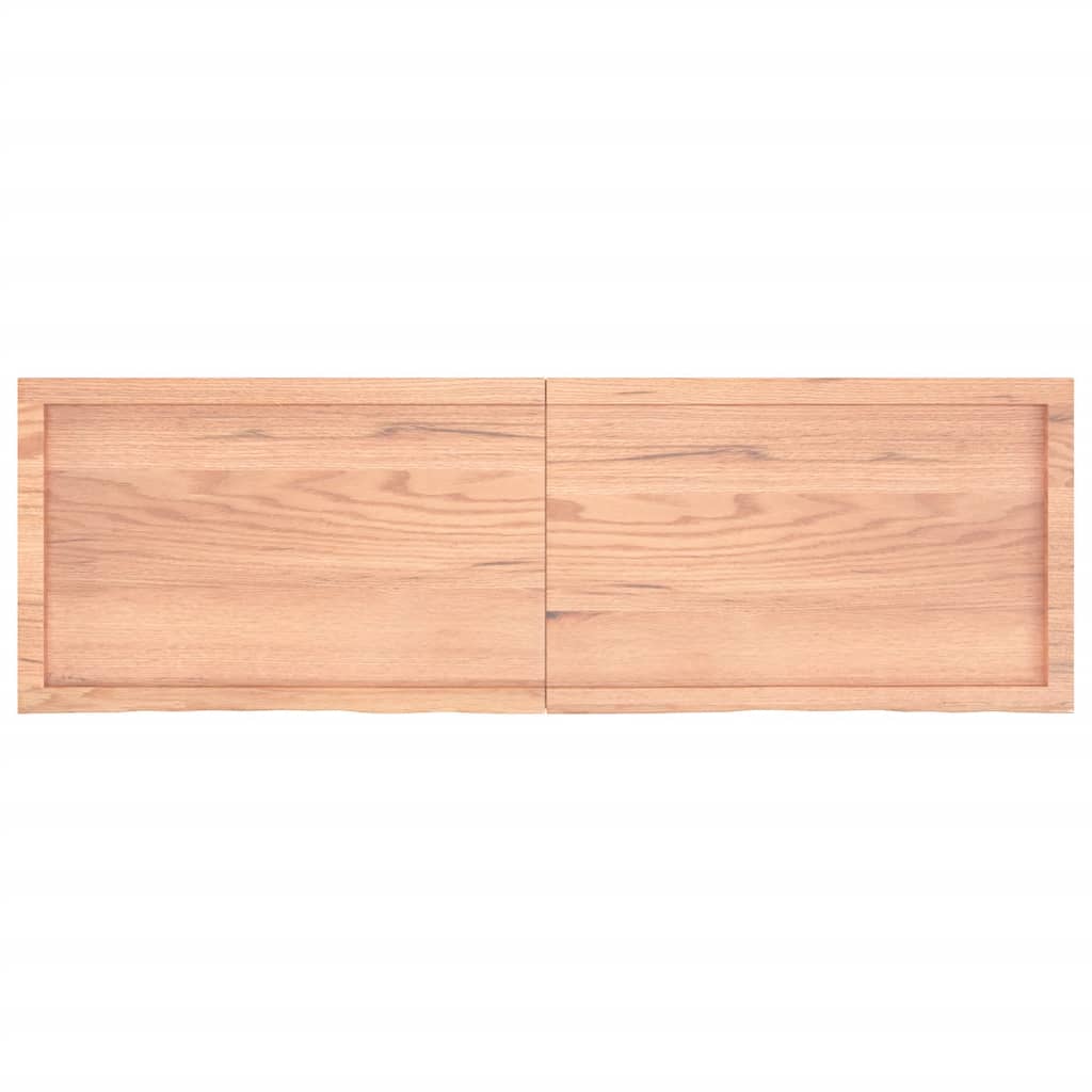 Solid Oak Table Top, Light Brown, 160x50x(2-6) cm, Treated Wood