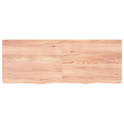 Solid Oak Table Top - Light Brown, 160x60x(2-6) cm, Treated Wood