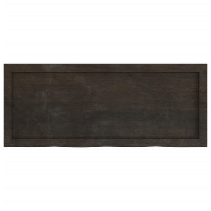 Solid Oak Table Top, Dark Brown, 100x40 cm, Adjustable Thickness