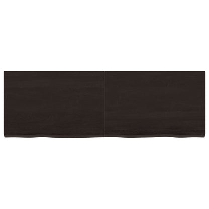 Solid Oak Table Top 120x40cm - Dark Brown, Treated Wood