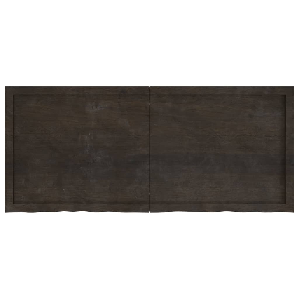 Solid Oak Table Top | Dark Brown | 140x60 cm | Adjustable Thickness