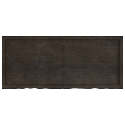 Solid Oak Table Top | Dark Brown | 140x60 cm | Adjustable Thickness