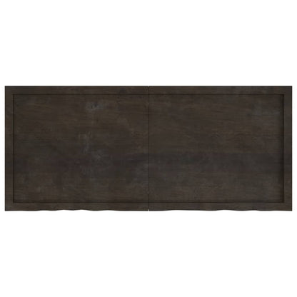 Dark Brown Oak Table Top 140x60x(2-6) cm | Treated Solid Wood