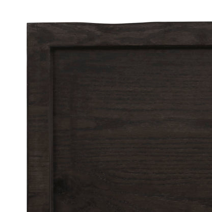 Dark Brown Oak Table Top 140x60x(2-6) cm | Treated Solid Wood