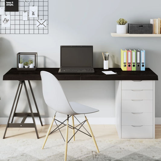 Solid Oak Dark Brown Table Top 160x40cm | Adjustable 2-6cm Thickness