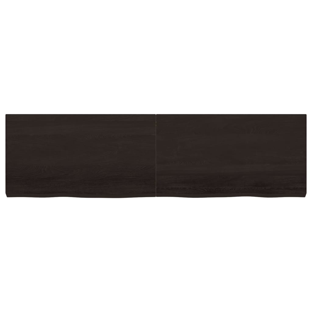 Solid Oak Dark Brown Table Top 180x50 cm – Durable & Treated Wood
