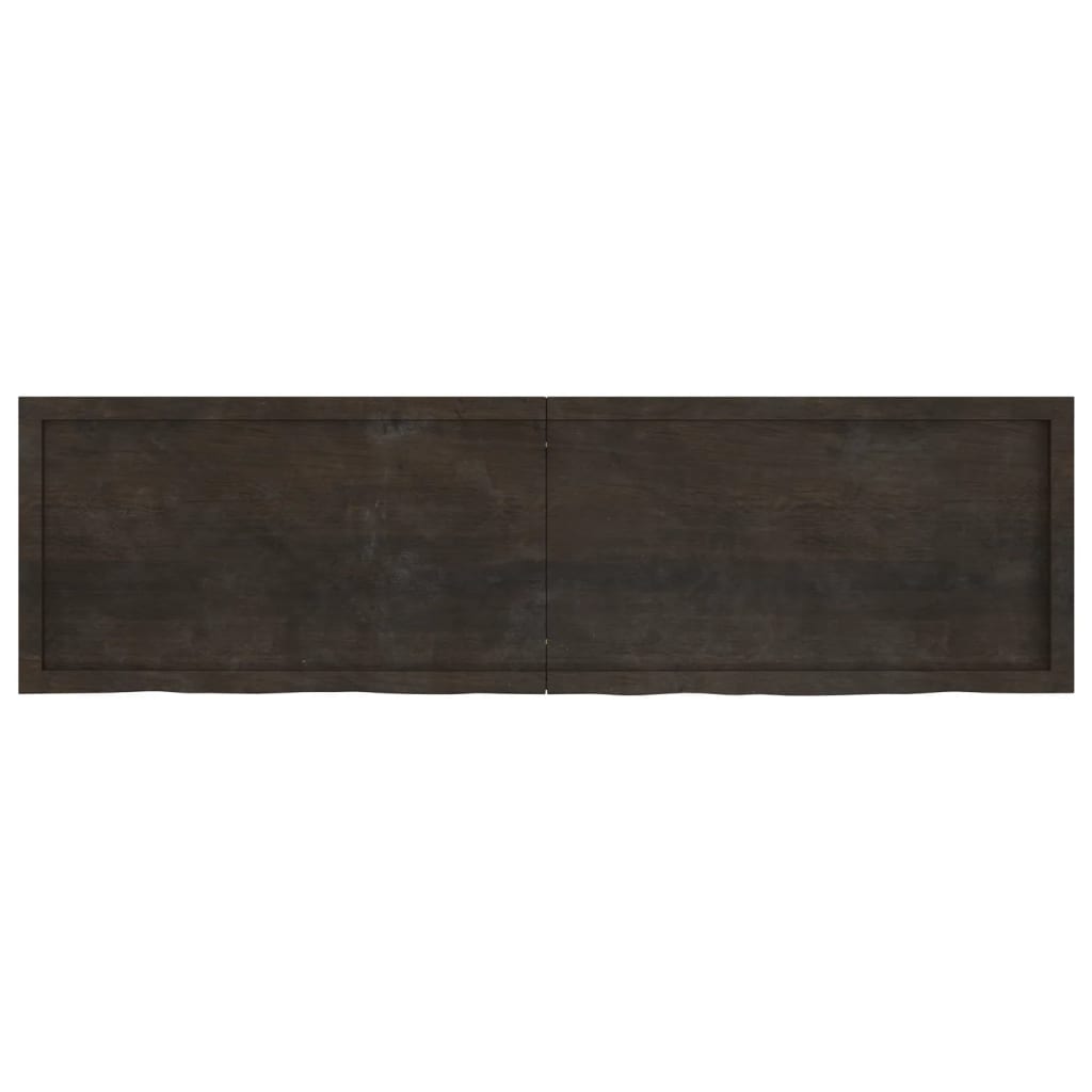 Solid Oak Dark Brown Table Top 180x50 cm – Durable & Treated Wood