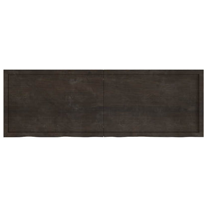 Solid Oak Table Top, Dark Brown 180x60x(2-4) cm, Treated Wood