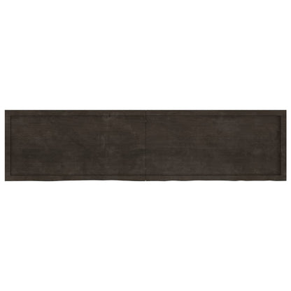 Treated Solid Oak Table Top, Dark Brown, 200x50x(2-6) cm