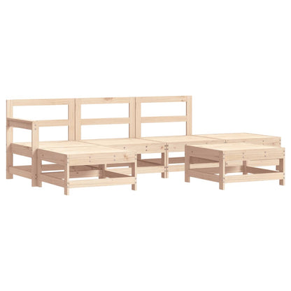 6 Piece Garden Lounge Set Solid Wood Pine