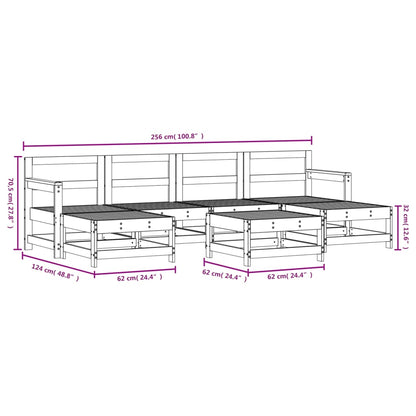 7 Piece Garden Lounge Set Solid Wood Douglas