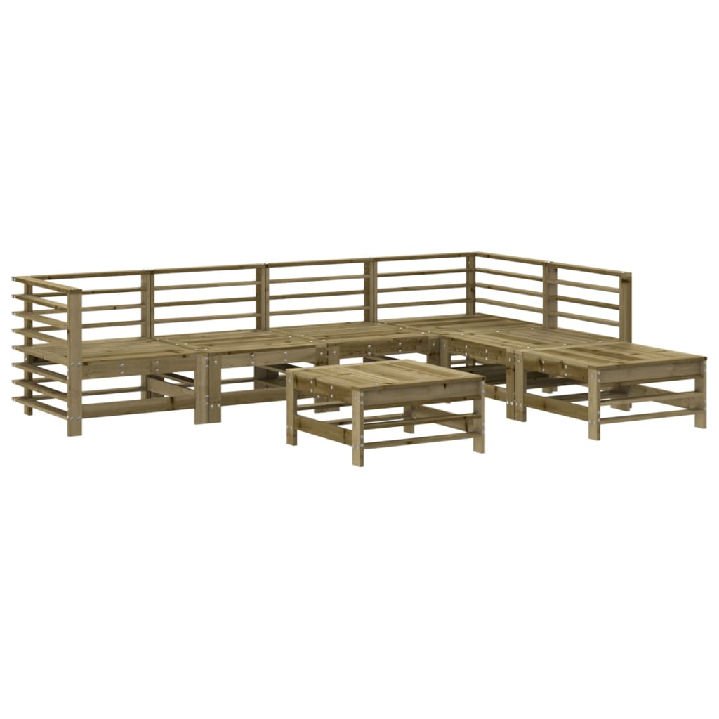 7 Piece Garden Lounge Set Impregnated Wood Pine