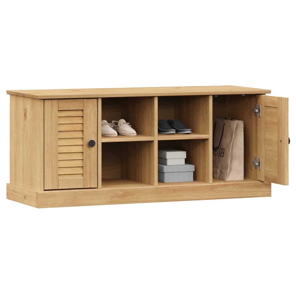 Solid Pine Shoe Bench VIGO 106x35x45 cm - Stylish & Functional Storage