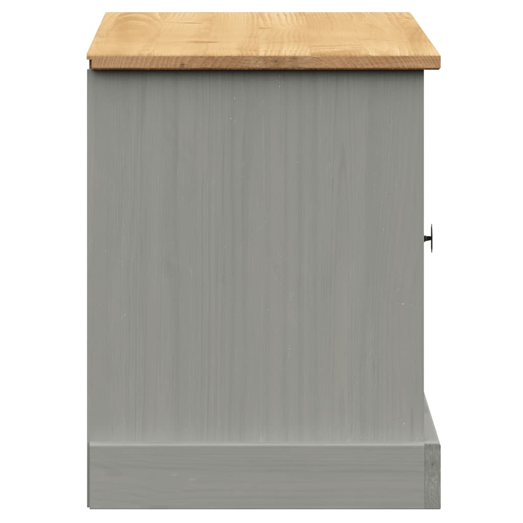 Solid Wood Pine Shoe Bench VIGO Grey 106x35x45 cm - Stylish & Durable