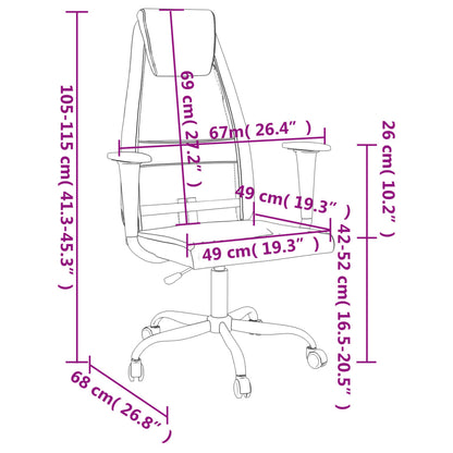 Ergonomic Office Chair - Black Mesh & Faux Leather Design