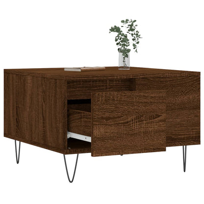 Coffee Table Brown Oak 55x55x36.5 cm Engineered Wood