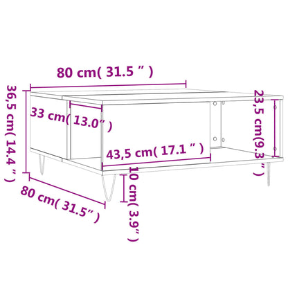 Coffee Table Concrete Grey 80x80x36.5 cm Engineered Wood