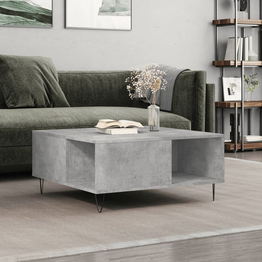 Coffee Table Concrete Grey 80x80x36.5 cm Engineered Wood