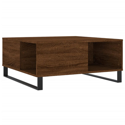 Coffee Table Brown Oak 80x80x36.5 cm Engineered Wood