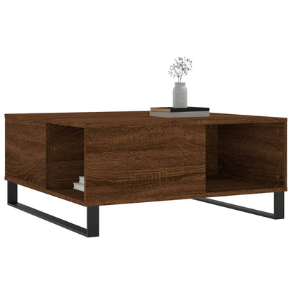 Coffee Table Brown Oak 80x80x36.5 cm Engineered Wood