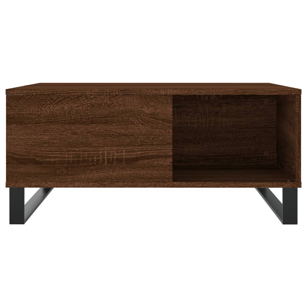 Coffee Table Brown Oak 80x80x36.5 cm Engineered Wood