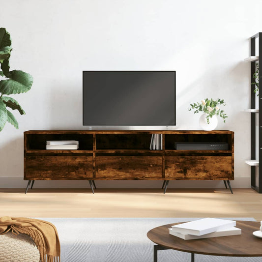 TV Cabinet Smoked Oak 150x30x44.5 cm Engineered Wood