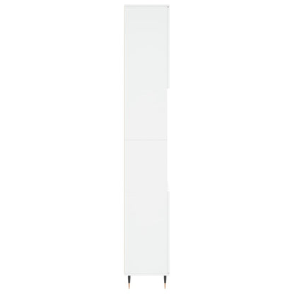 White Engineered Wood Bathroom Cabinet - 30x30x190 cm