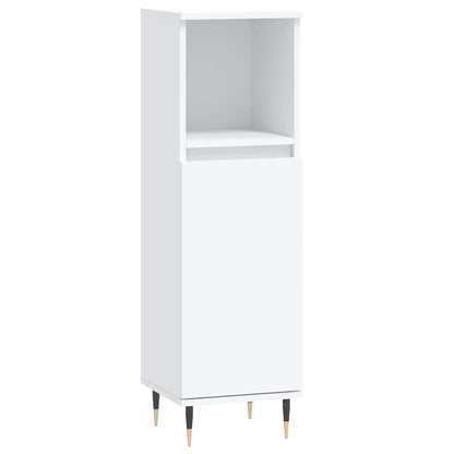 White Engineered Wood Bathroom Cabinet - 30x30x100 cm