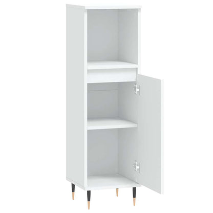 White Engineered Wood Bathroom Cabinet - 30x30x100 cm