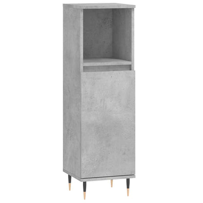 Concrete Grey Bathroom Cabinet | Engineered Wood 30x30x100 cm