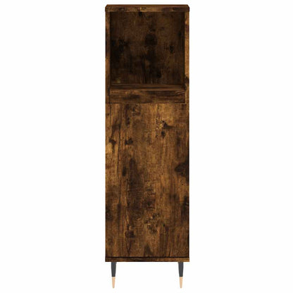 Smoked Oak Bathroom Cabinet - Engineered Wood 30x30x100cm