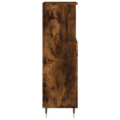 Smoked Oak Bathroom Cabinet - Engineered Wood 30x30x100cm