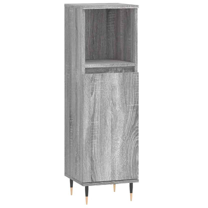 Sonoma Grey Bathroom Cabinet | 30x30x100 cm | Engineered Wood