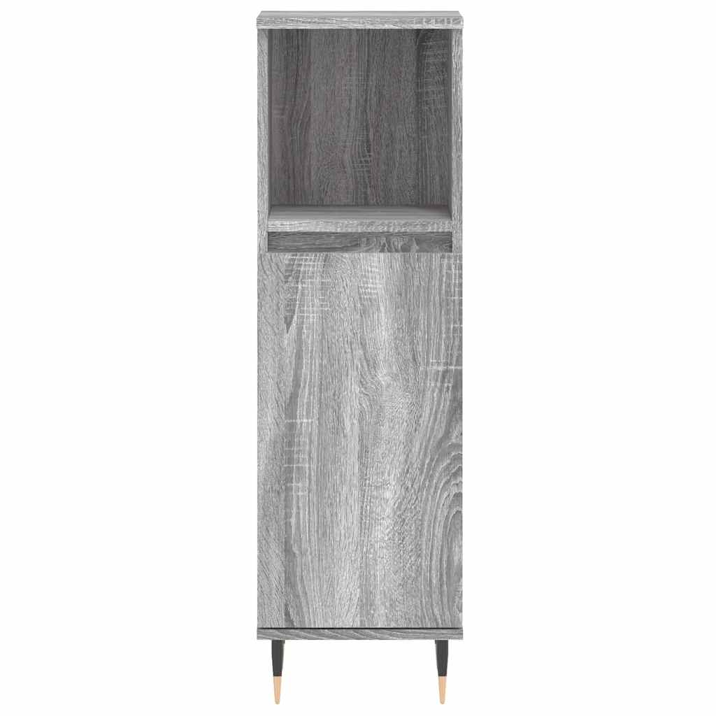 Sonoma Grey Bathroom Cabinet | 30x30x100 cm | Engineered Wood
