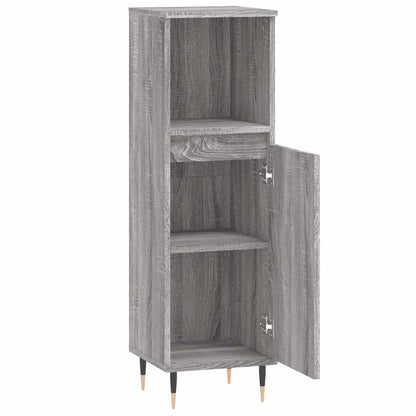 Sonoma Grey Bathroom Cabinet | 30x30x100 cm | Engineered Wood