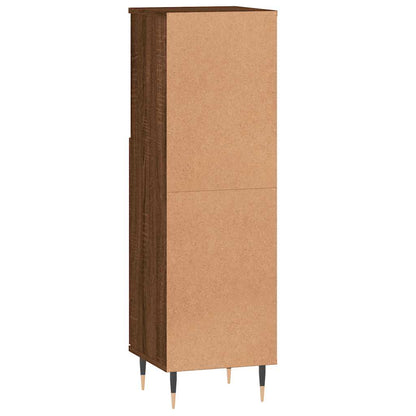 Brown Oak Bathroom Cabinet - Engineered Wood, 30x30x100 cm