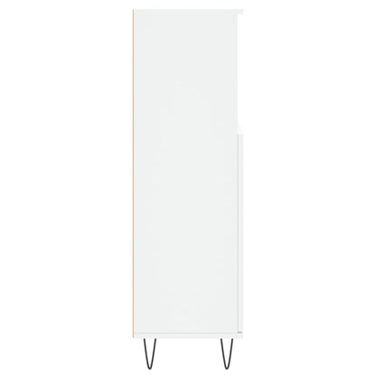White Engineered Wood Bathroom Cabinet 30x30x100 cm
