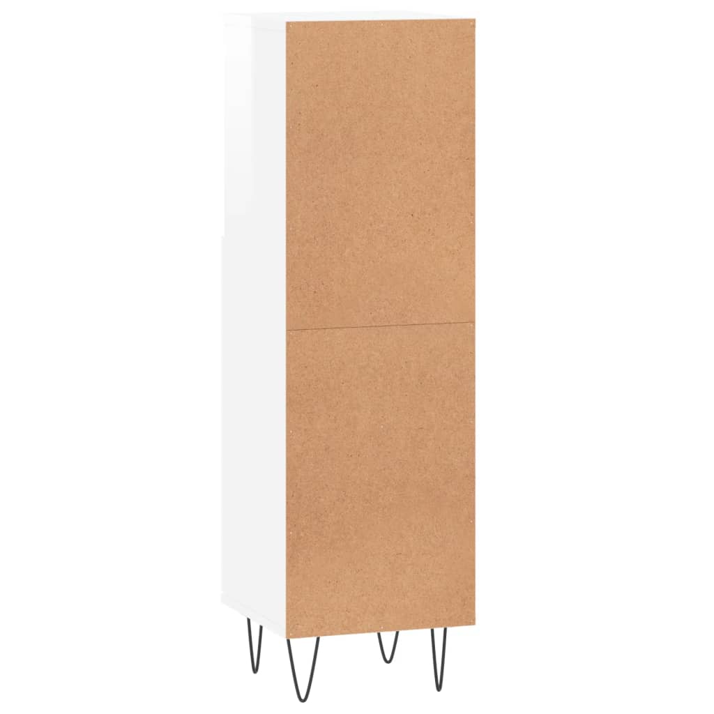 High Gloss White Bathroom Cabinet 30x30x100cm Engineered Wood
