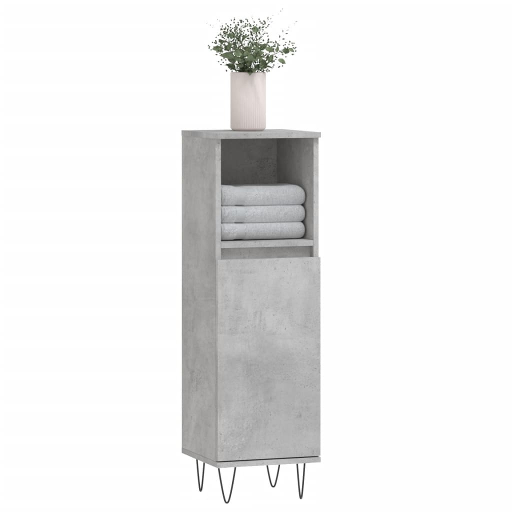 Concrete Grey Bathroom Cabinet | 30x30x100 cm | Engineered Wood
