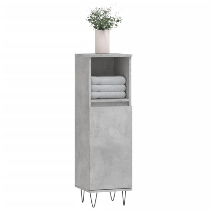 Concrete Grey Bathroom Cabinet | 30x30x100 cm | Engineered Wood