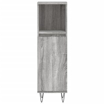 Grey Sonoma Bathroom Cabinet - 30x30x100 cm Engineered Wood